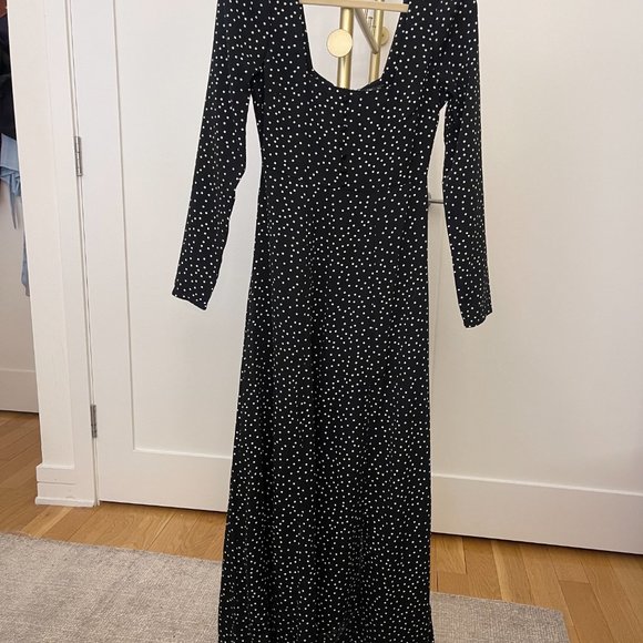 Nasty Gal It's Slit to be Square Polka Dot Maxi Dress NWT Size 2 - Picture 4 of 12